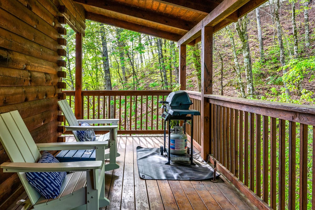 This inviting seating area with a grill gives you the perfect space to gather, relax, and enjoy a meal together.