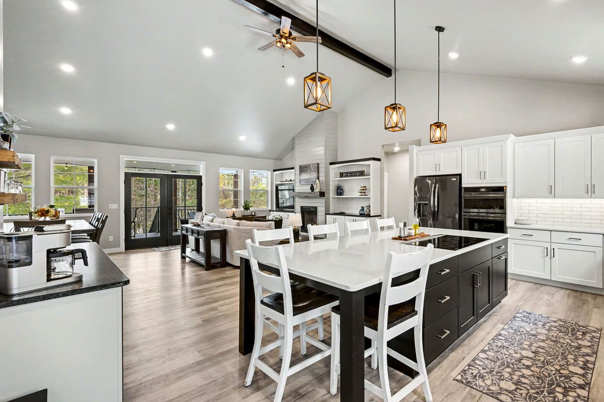 The kitchen is fully stocked with everything you need to prepare meals during your stay. Stainless steel appliances give the space a clean and modern feel while making cooking convenient.