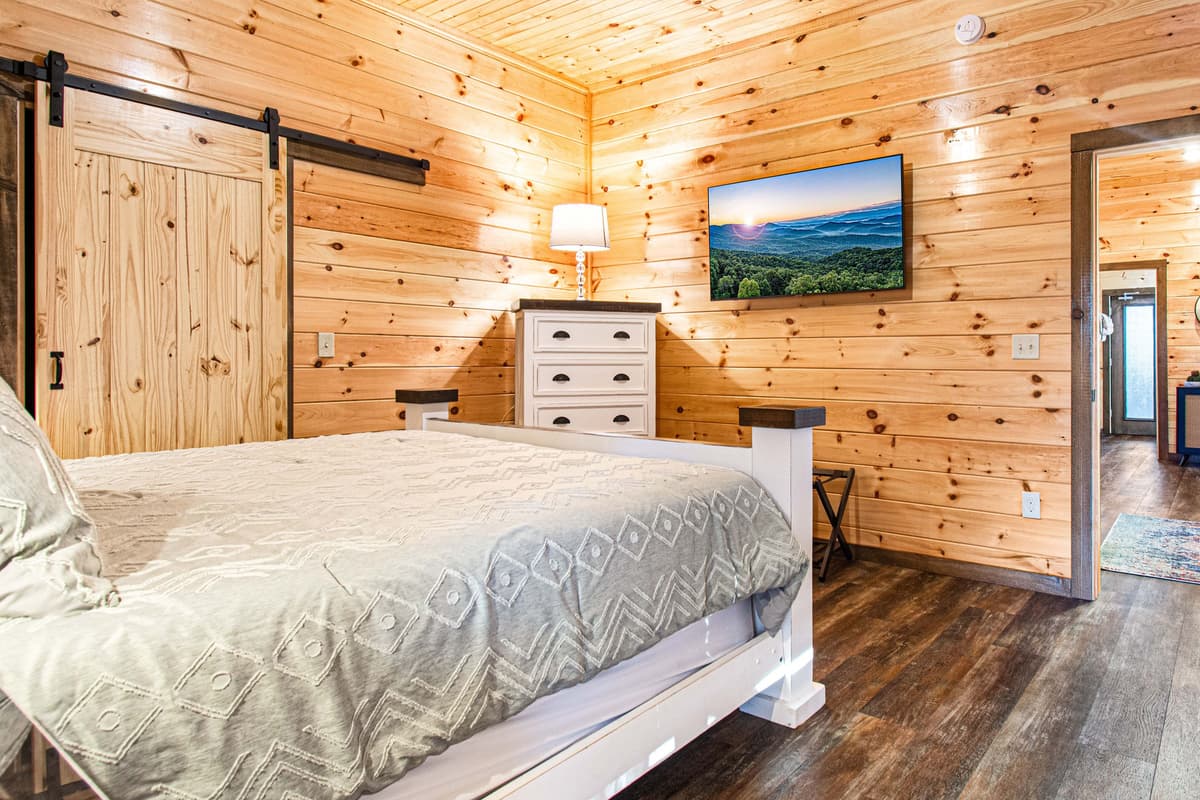 Its convenient location on the main level makes it easily accessible and ideal for guests who prefer to avoid stairs.