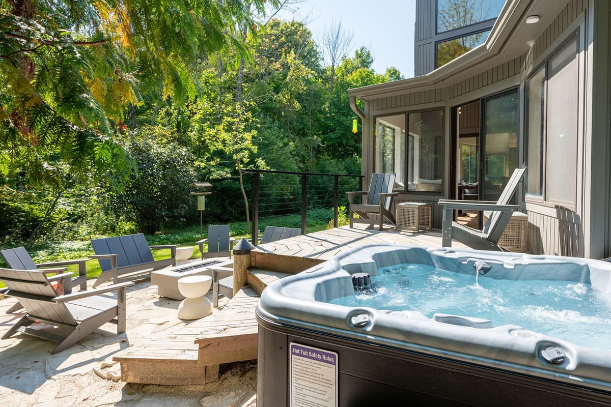 Soak in the warm water after a day of exploring and enjoy some peaceful time outdoors.