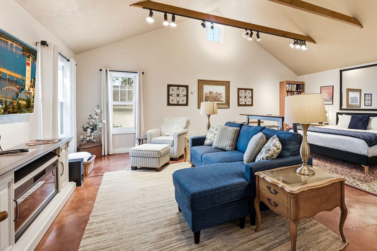 Settle into the comfortable seating and enjoy a quiet evening watching your favorite shows.