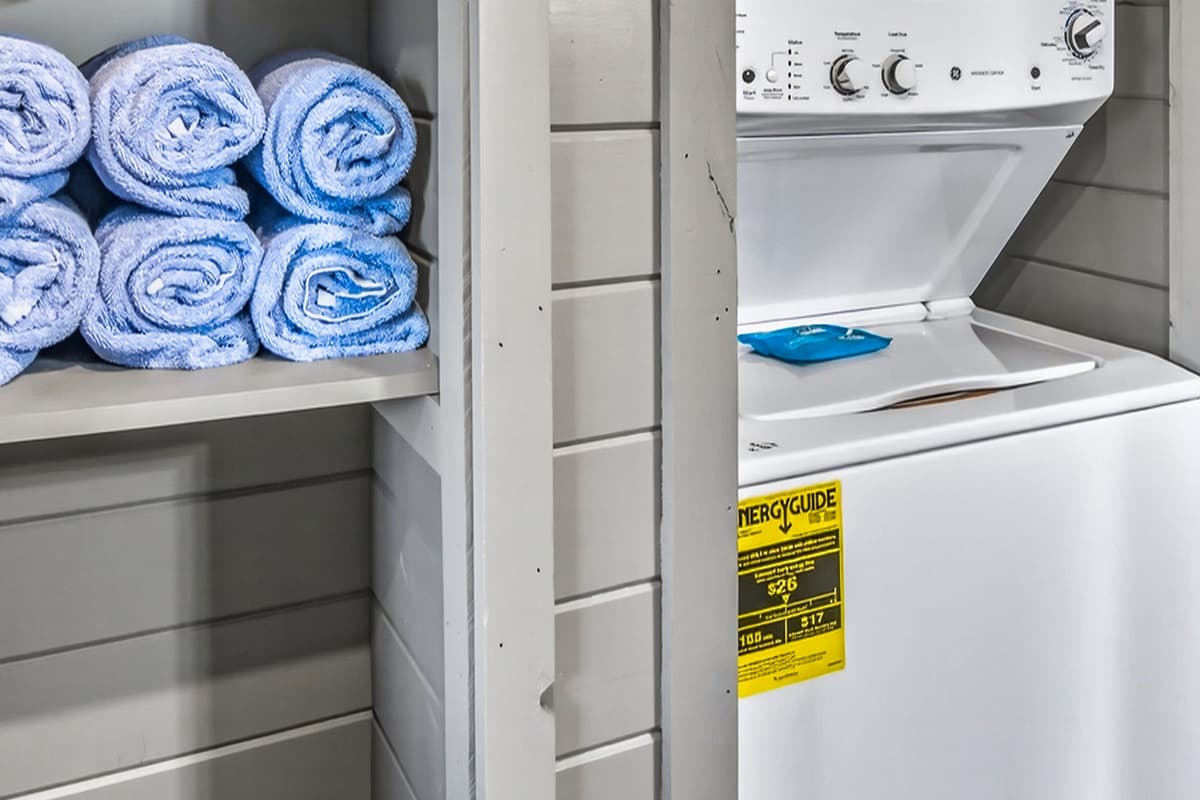 Enjoy the convenience of having a washer and dryer right at the cabin.