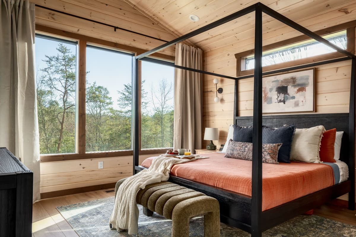 Retreat to the comfortable king bedroom, thoughtfully furnished to create a peaceful space to rest and recharge. The