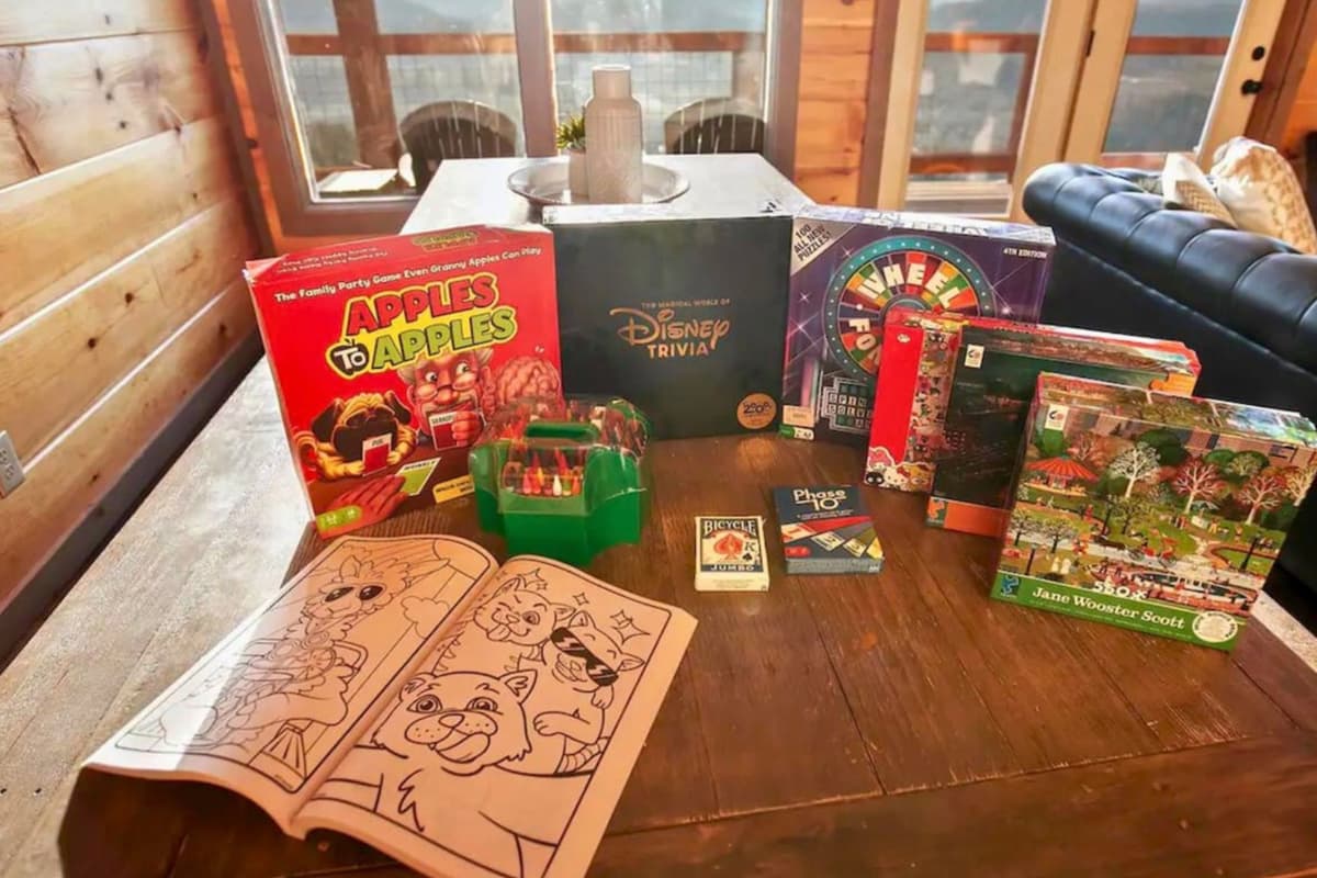 Keep everyone entertained with a selection of board games and fun activities for the kids.
