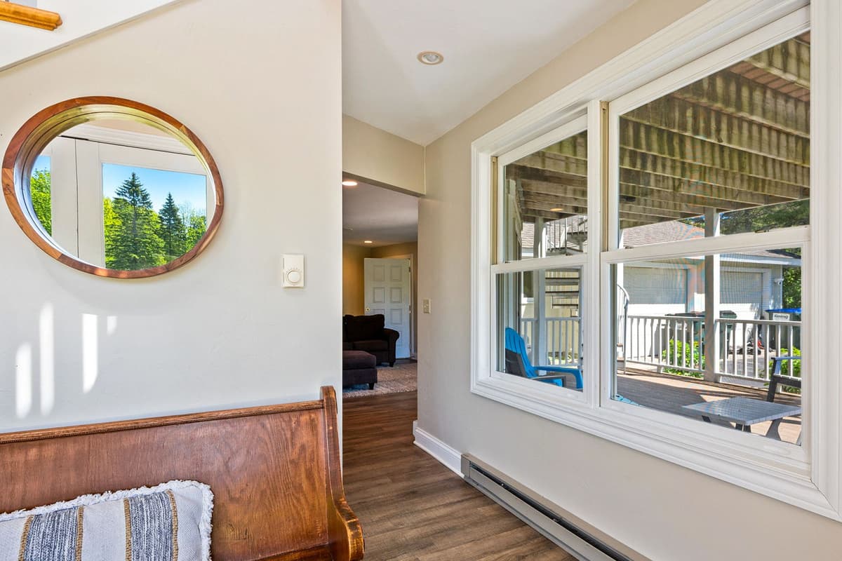 Comfortable seating gives you a place to relax, remove your shoes, or get ready for the day.