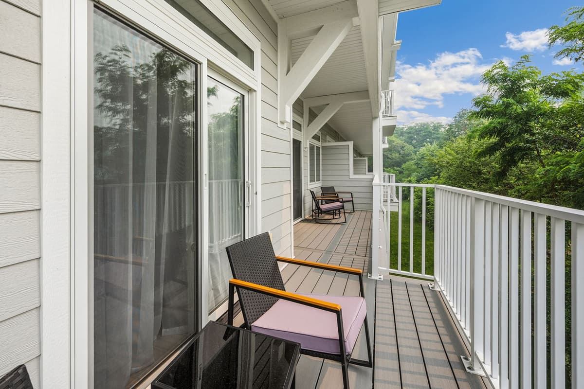 Step outside to enjoy comfortable seating and a relaxing outdoor setting.