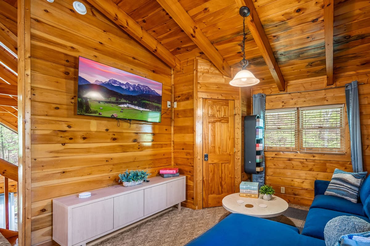 Whether you’re catching up on a favorite series, enjoying a family movie, or simply taking a break, this space is ready for cozy moments.