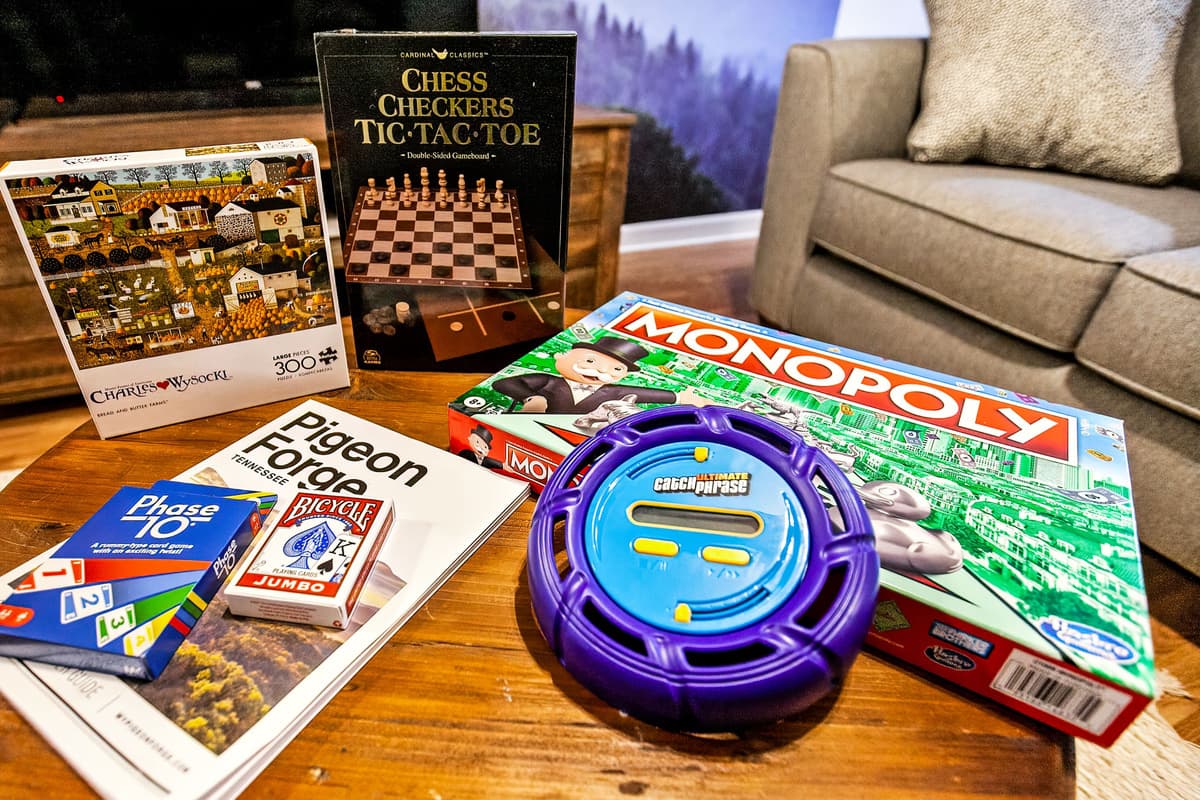 Enjoy some downtime with a selection of board games available for guests.
Gather around the table for a fun game night with family or friends.