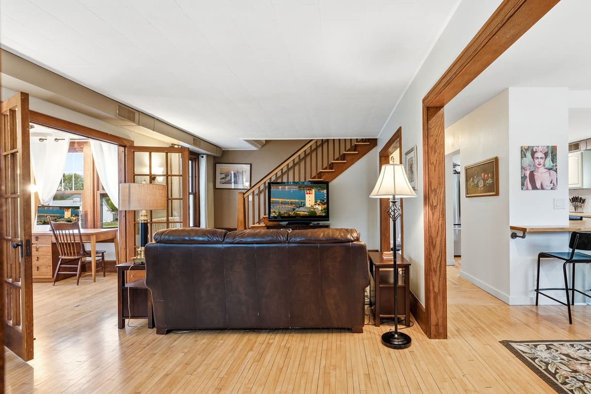 The open, comfortable setting makes this a natural gathering spot in the home.