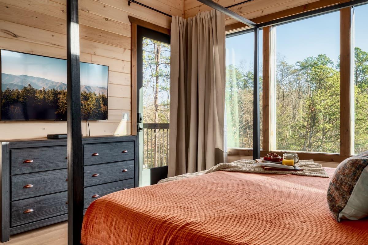 Whether you’re settling in for a good night’s sleep or enjoying a lazy morning with a cup of coffee, this bedroom is designed with comfort in mind.
