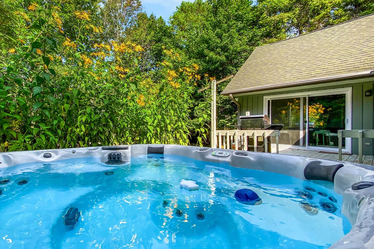 The hot tub is a great place to relax after outdoor adventures.