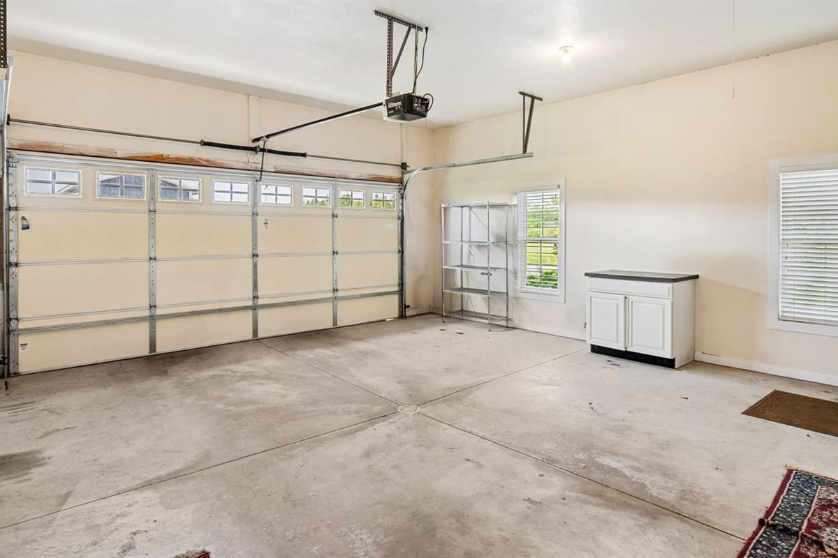 Spacious garage available for convenient parking and easy unloading.