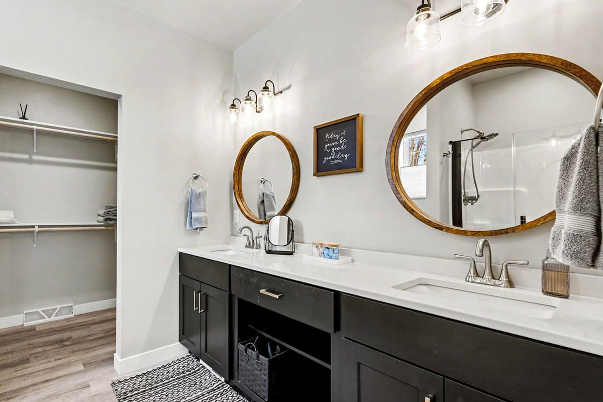 The spacious bathroom makes it easy to get ready each morning without leaving your private retreat.