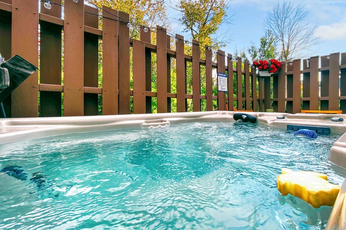 The warm, bubbling water is a wonderful way to relax, recharge, and enjoy some peaceful time outdoors.
