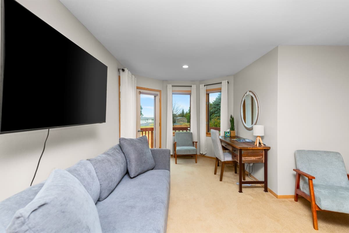 Comfortable furniture makes it perfect for relaxing at any time of day.