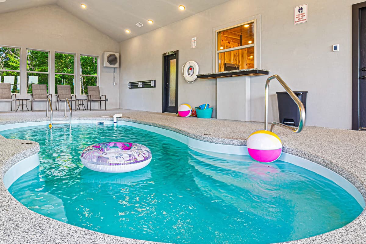 Make a splash no matter the weather! Enjoy the comfort of a private indoor heated pool right at your Smokies cabin.
