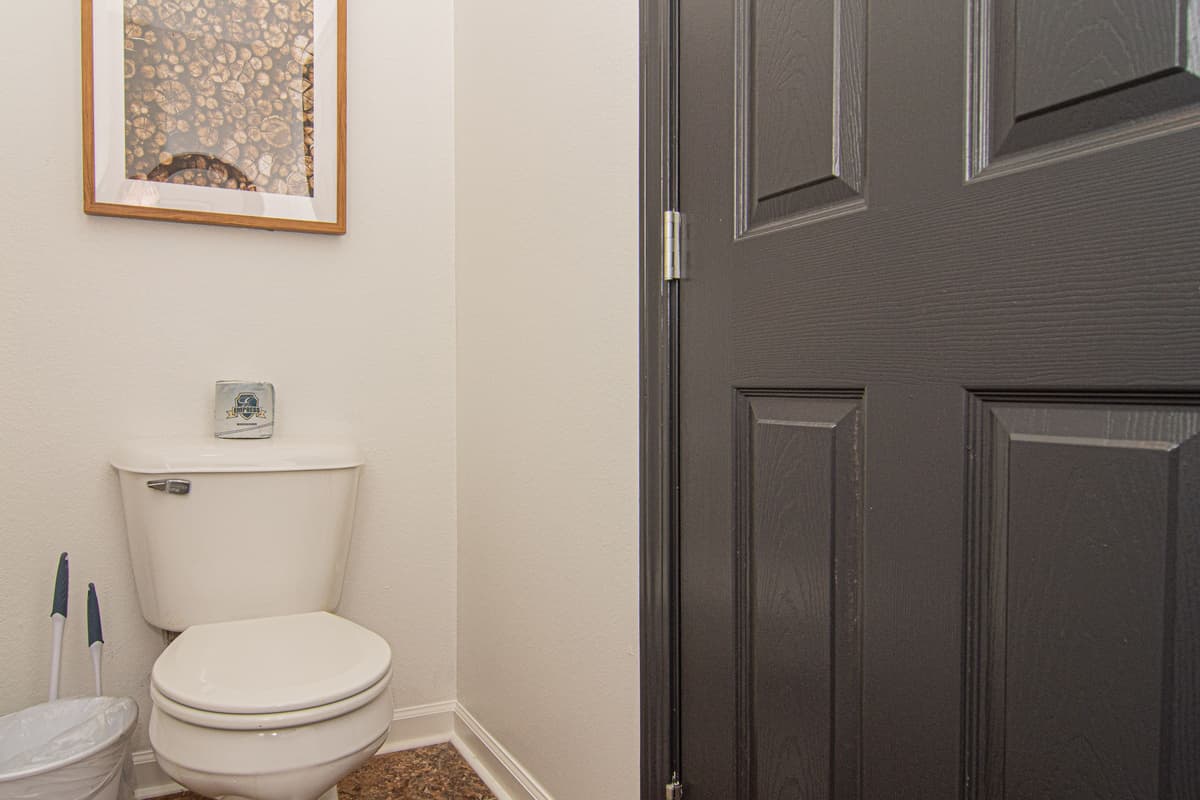 Its convenient location makes it easy to freshen up without heading to the bedrooms.