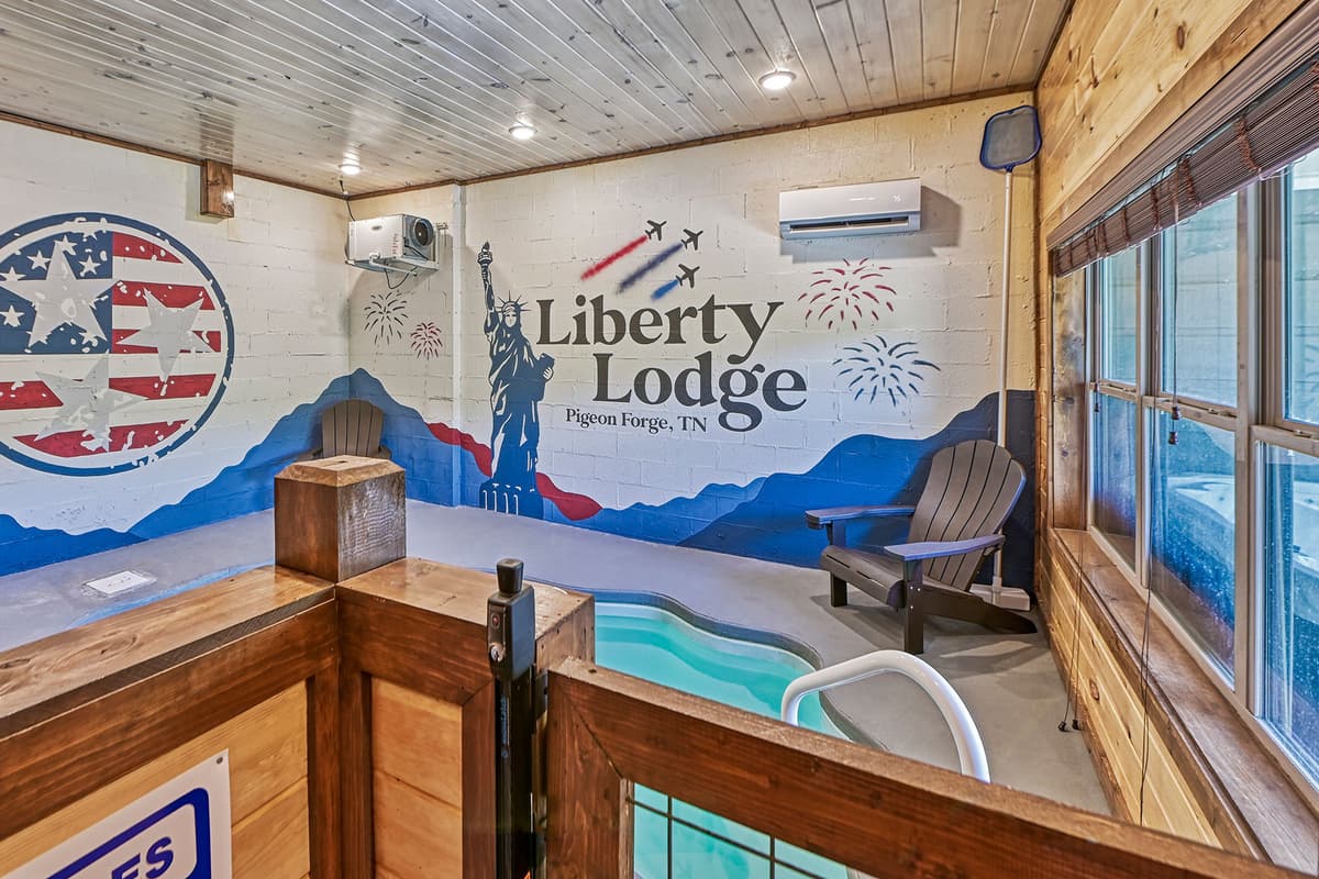 Make a splash without ever leaving the cabin with your own indoor heated pool!