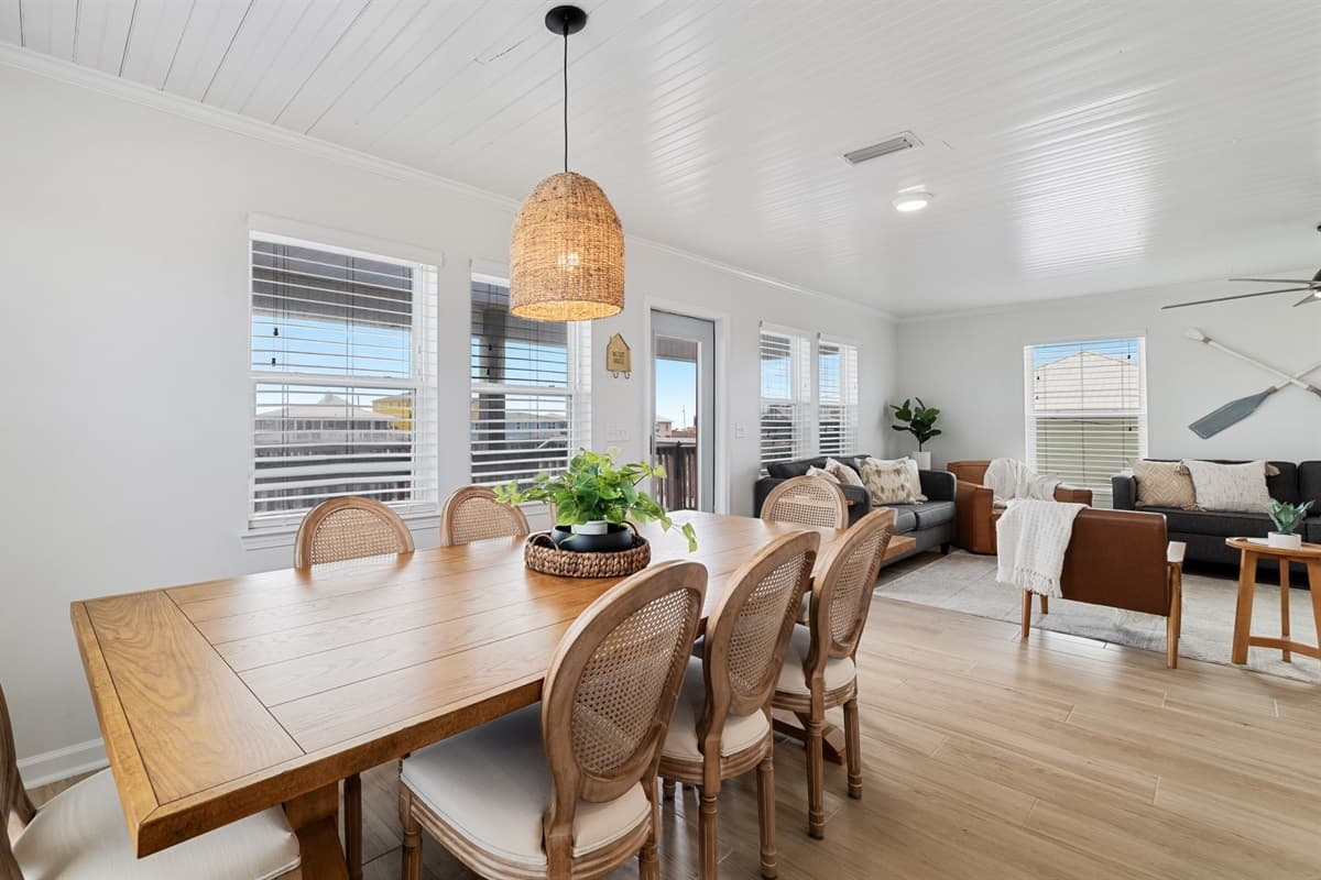 This elegant setup invites family meals, game nights, or simply enjoying each other's company over delicious food.