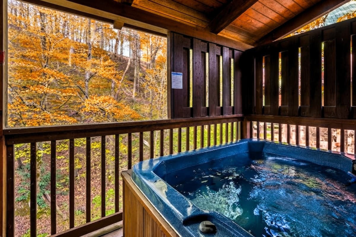 Surrounded by vibrant autumn foliage and peaceful mountain scenery, every soak becomes a picture-perfect part of your getaway.