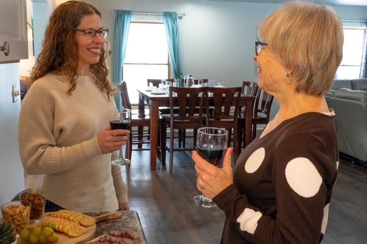 It’s a great spot for family dinners, morning coffee, board games, or lingering conversations after a day of exploring Sister Bay.