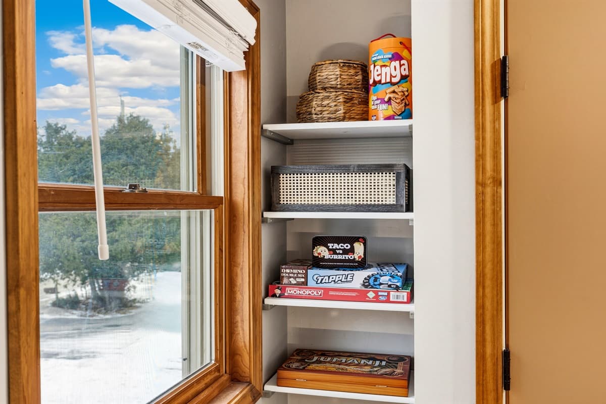 Grab your favorite from the board games shelf and enjoy some classic fun with friends and family.