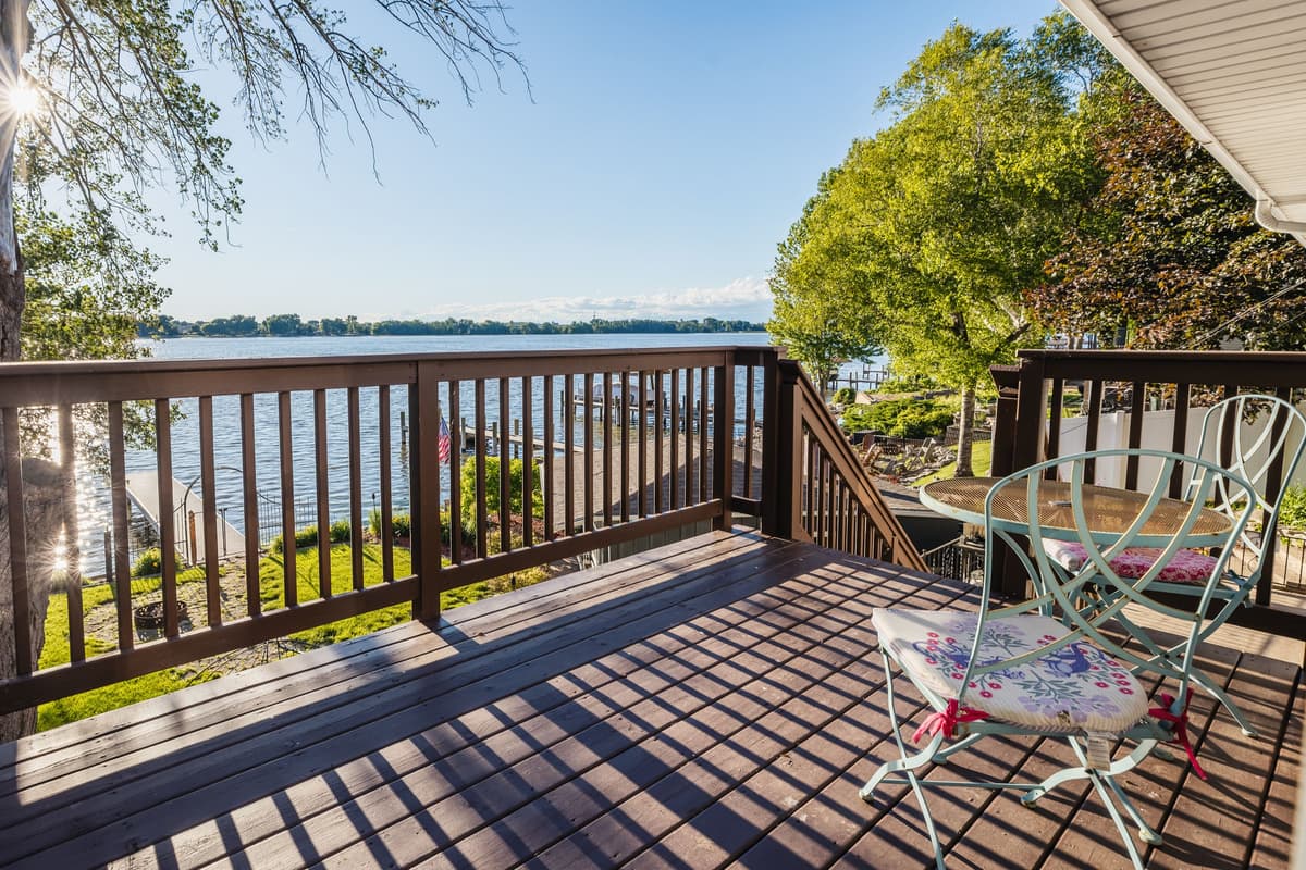 Take in peaceful views of Lake Butte des Morts from the deck.