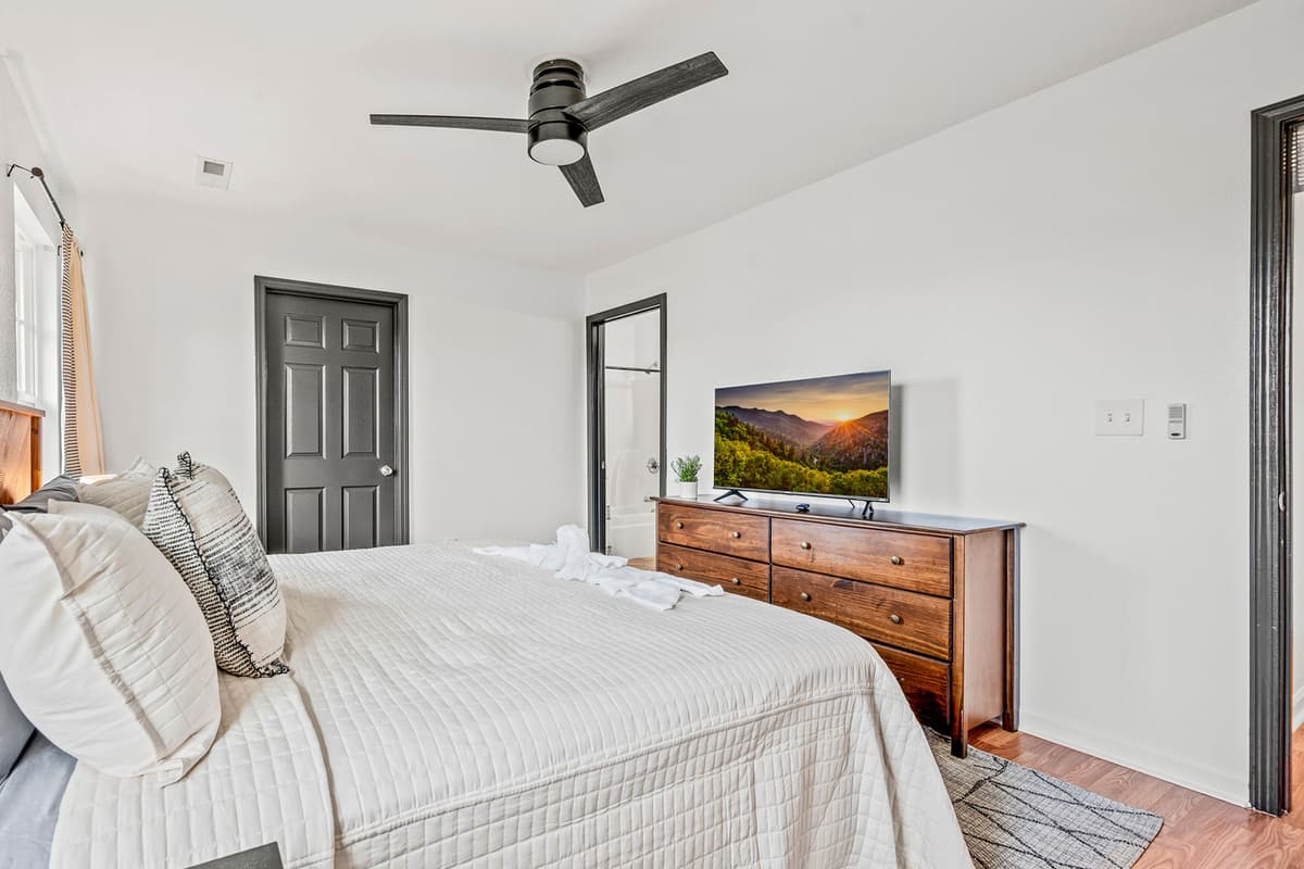 The inviting atmosphere creates the perfect retreat after a day of exploring the Smoky Mountains.
