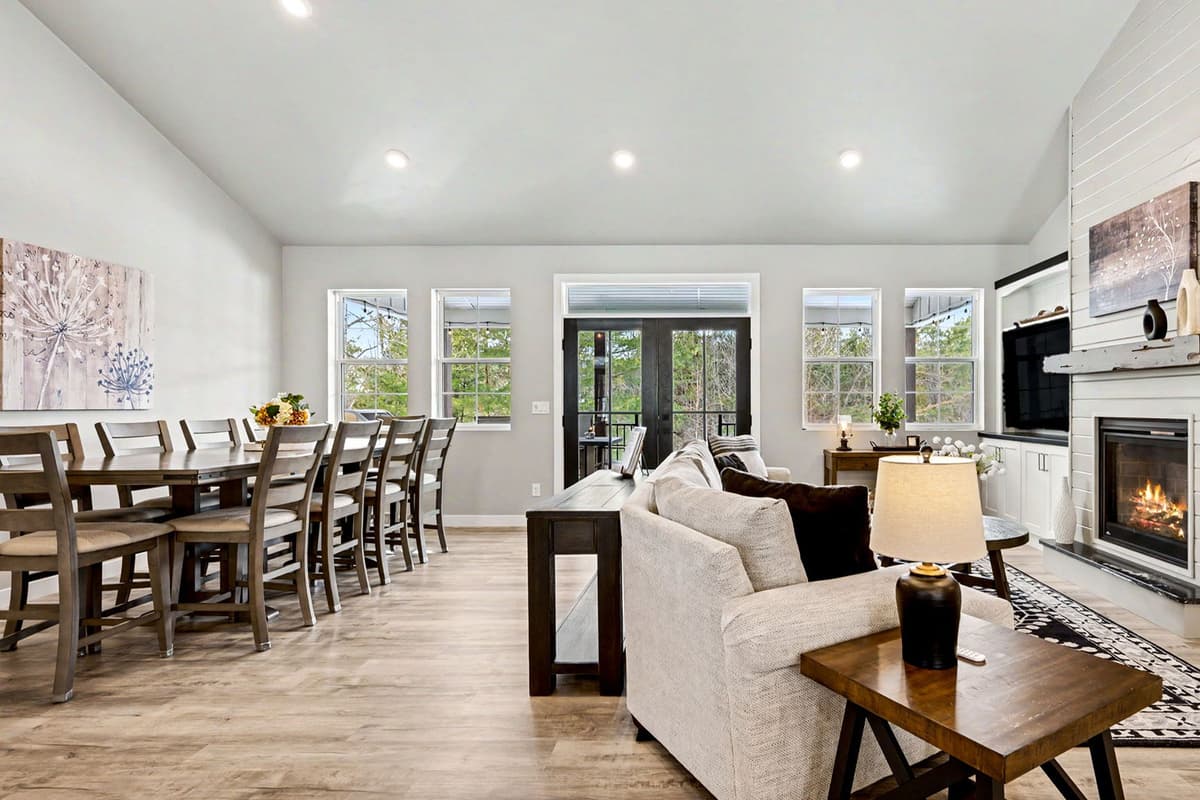 The open layout makes it easy to stay connected whether you’re relaxing, chatting, or enjoying a meal nearby.