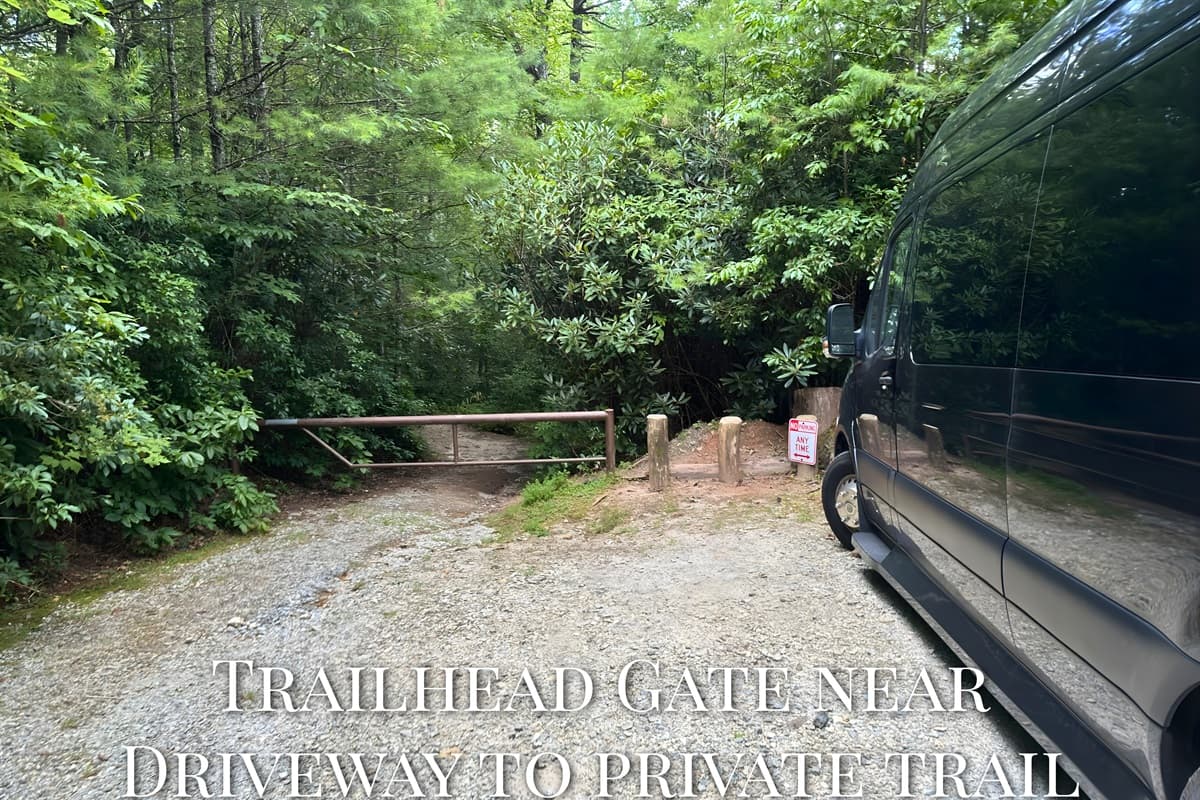 Your adventure starts here. The private trailhead gate is just steps from the driveway - no crowds, no parking hassles, just you and miles of waterfalls waiting.