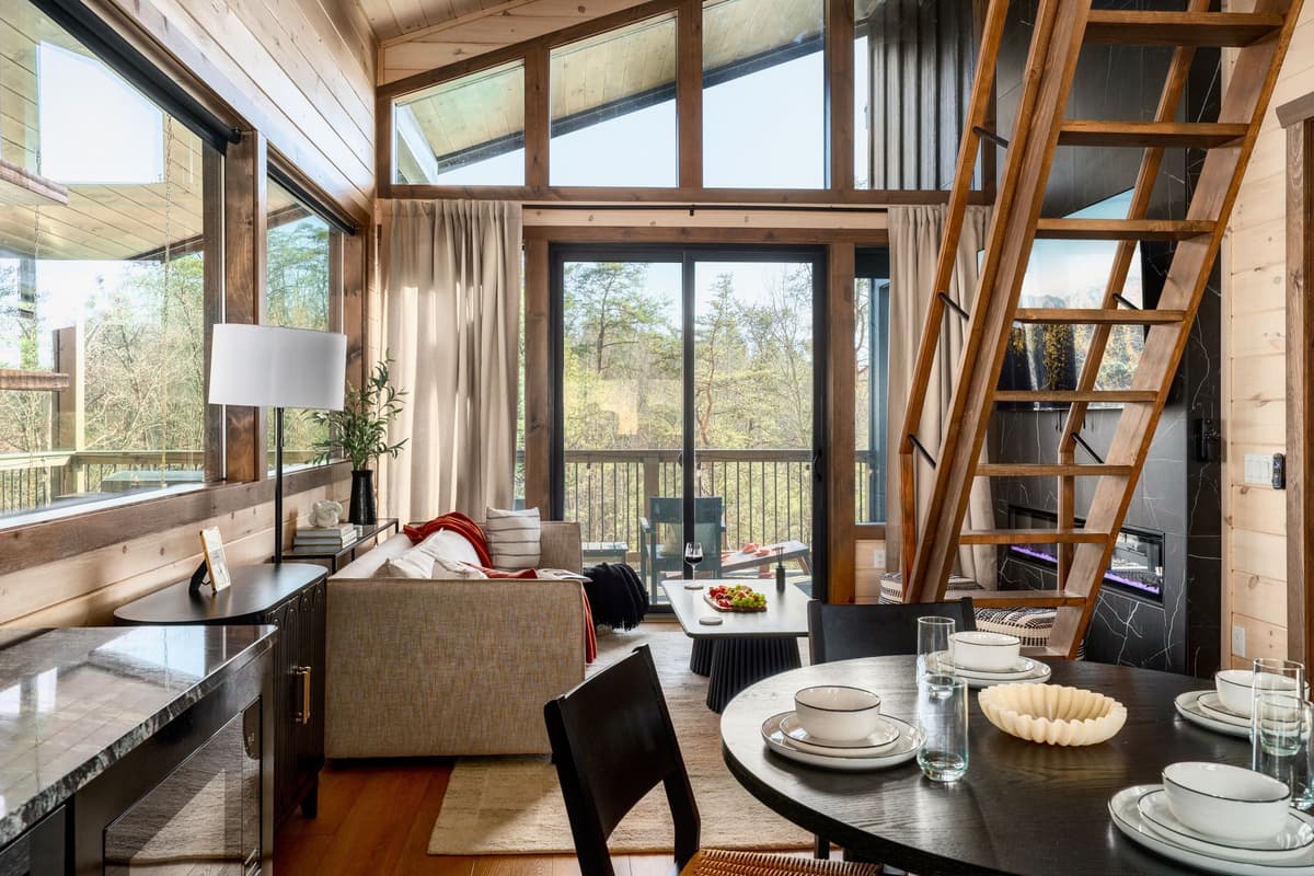 The seamless design makes it easy to cook a meal, share a conversation, or unwind after a day exploring Sevierville and the Smoky Mountains.