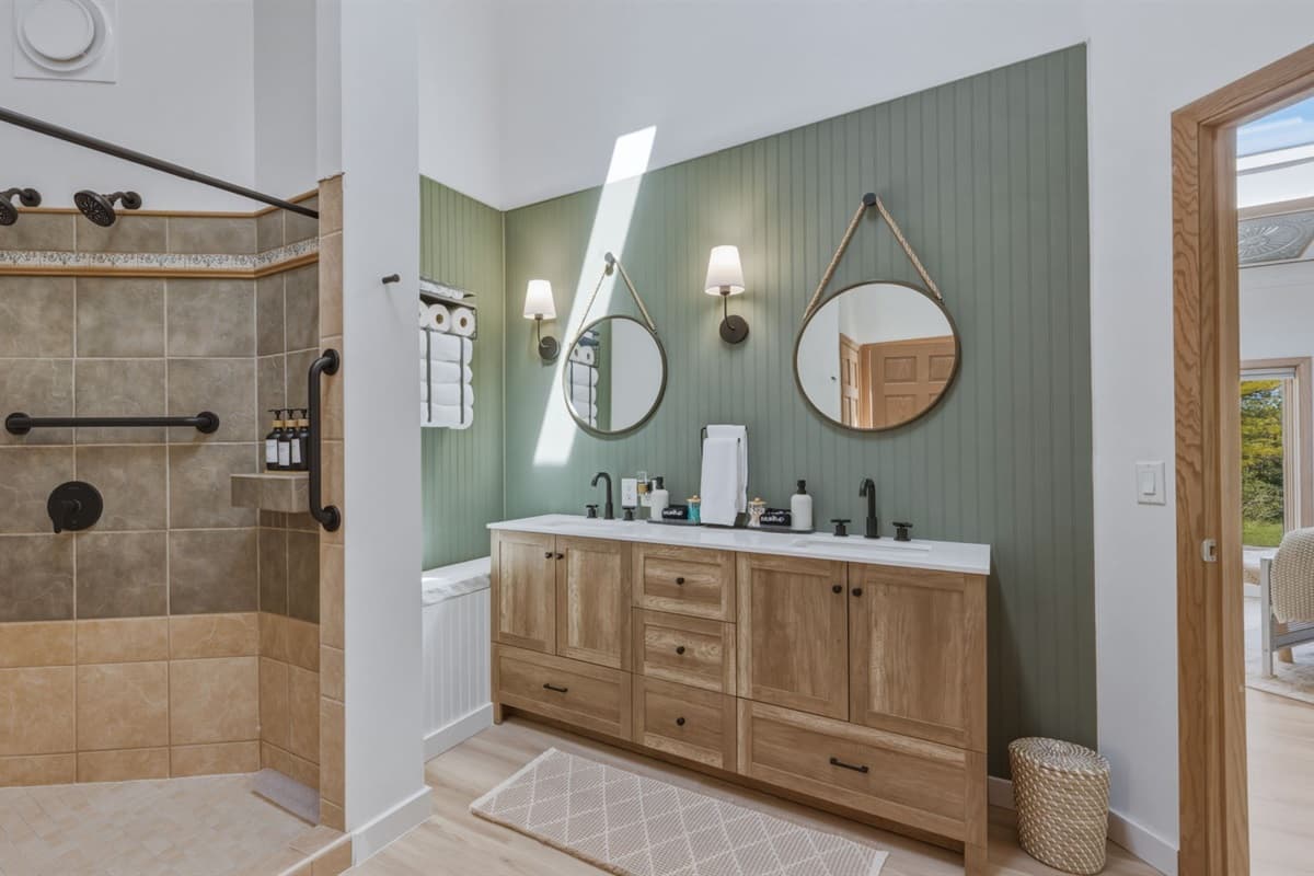 Private master suite bathroom designed for comfort and convenience, offering a clean and modern space to refresh and unwind.