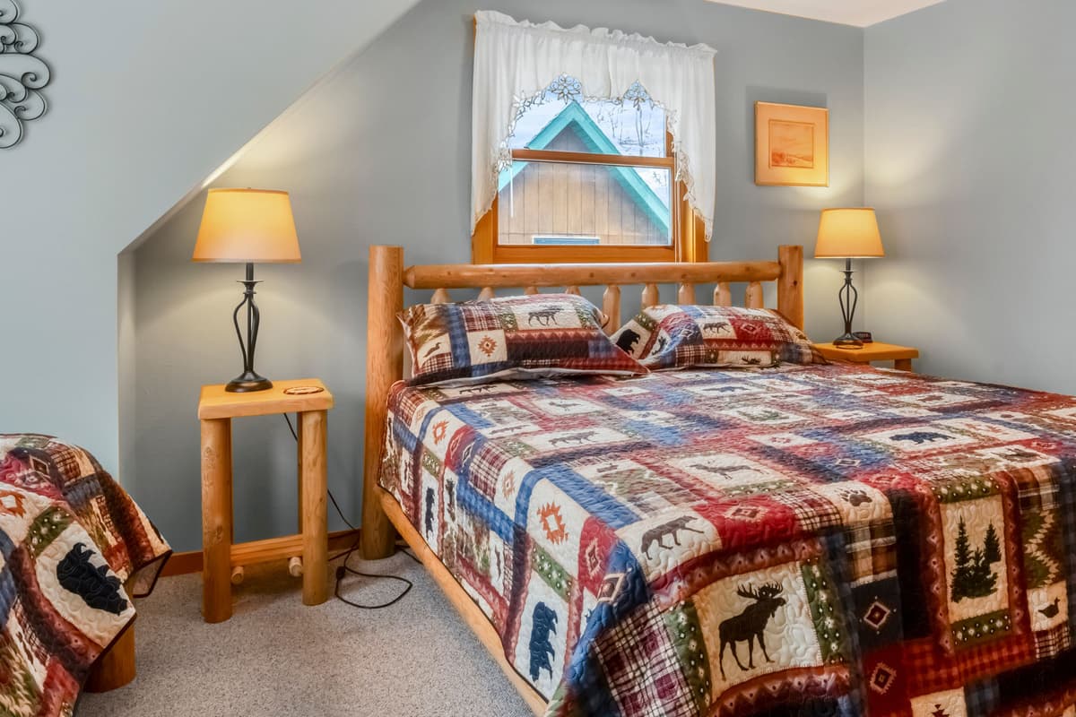 The room provides a relaxing place to recharge after a day of exploring Door County, with plenty of space for a comfortable stay.