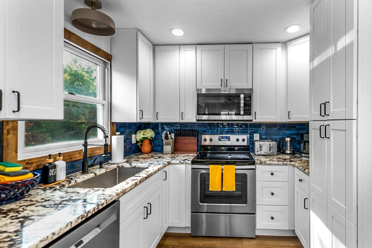 The fully stocked kitchen is designed to make preparing meals during your stay easy and convenient.