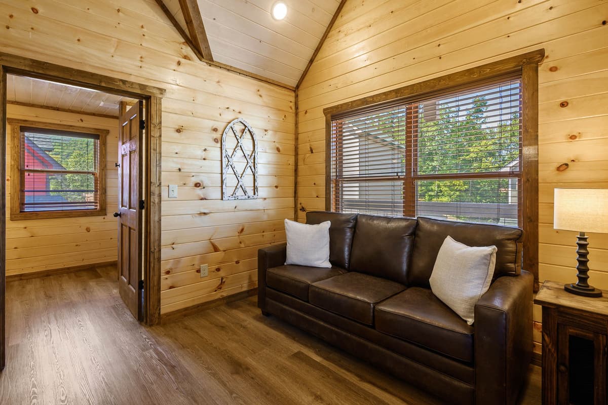 . The cozy sofa offers a great spot to sit back, read, or enjoy your favorite show.