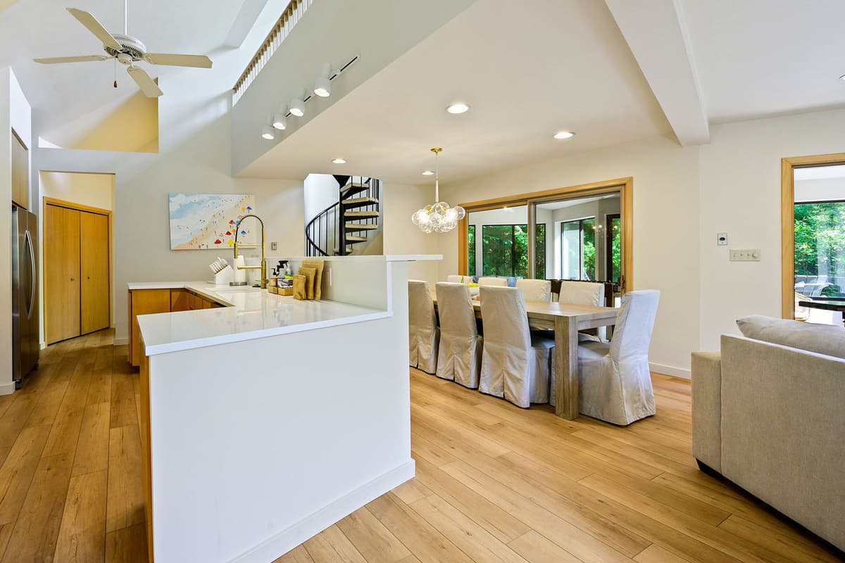There’s plenty of room to enjoy breakfast, dinner, or a casual meal with family and friends.