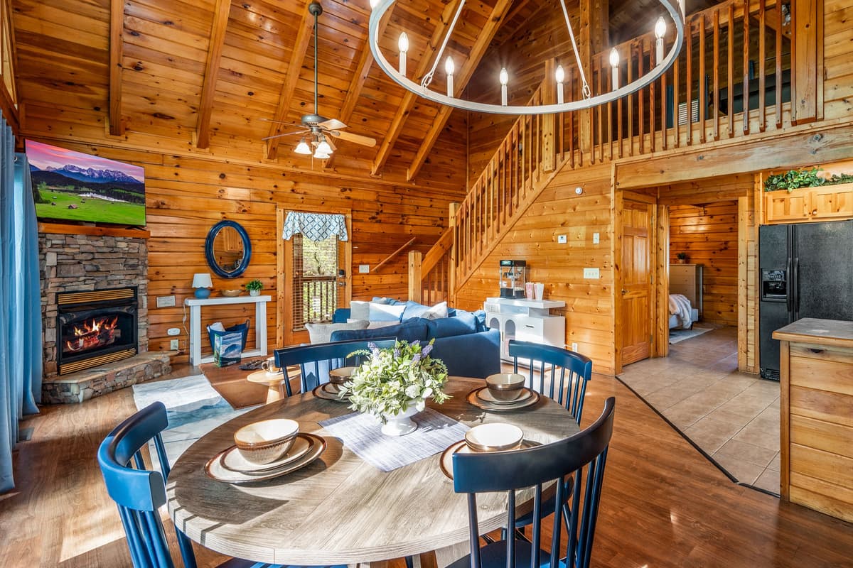 The comfortable table is just the right size for enjoying breakfast, sharing a family meal, or sitting down for a relaxed dinner together.