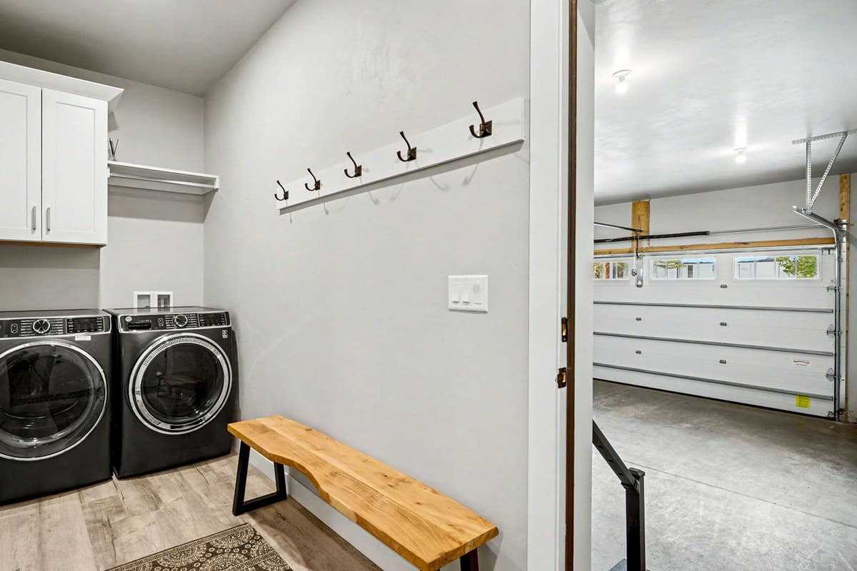The home includes a washer and dryer, making it easy to keep clothes fresh throughout your getaway.