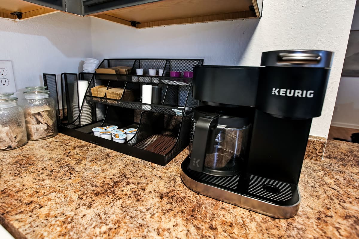 Prepare coffee and breakfast before heading out for the day.