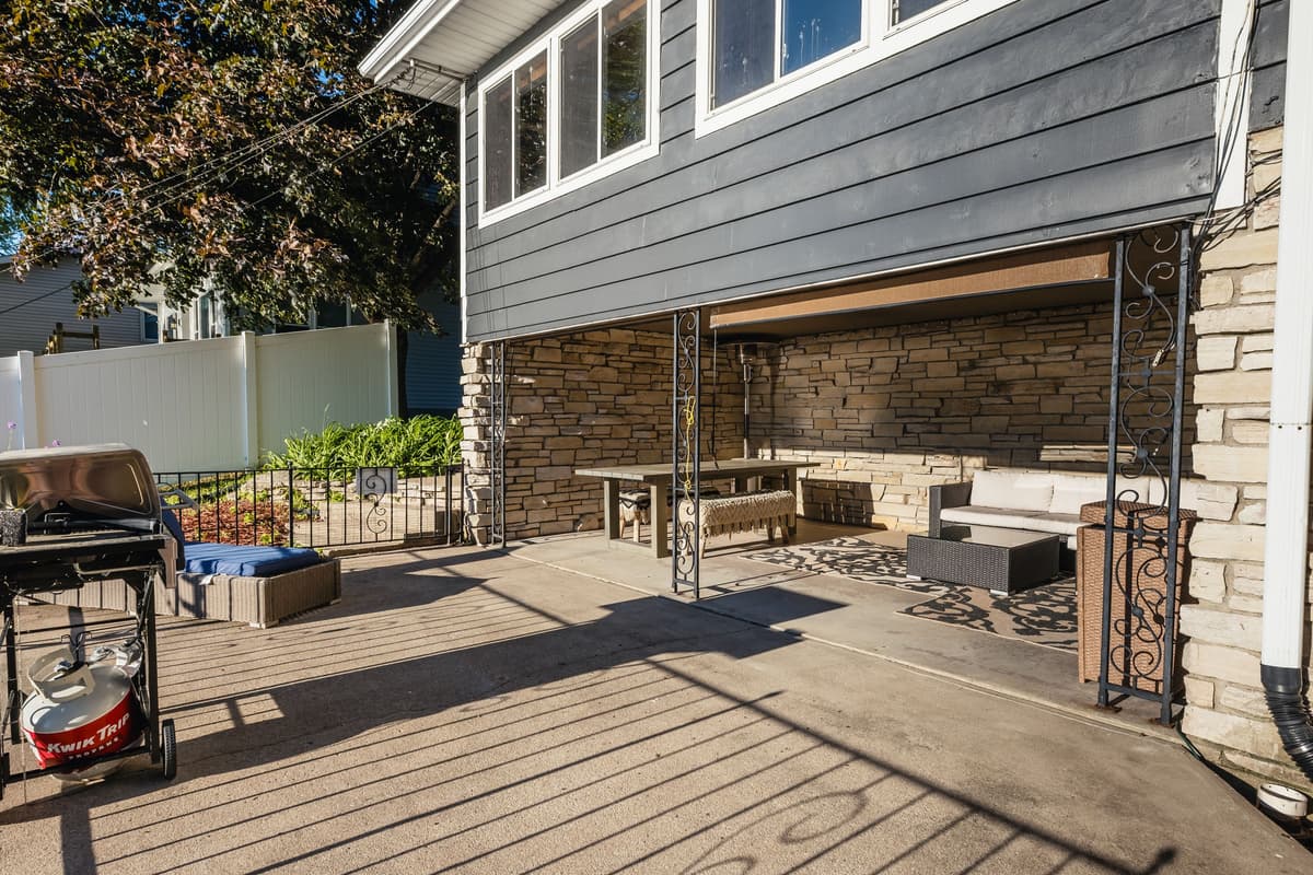 The patio offers a wonderful outdoor space to enjoy time together during your stay.