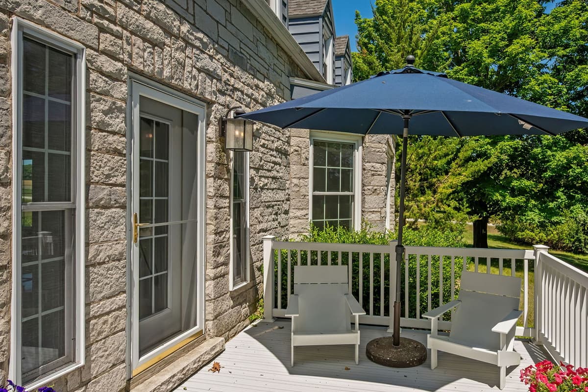 When the weather is nice, step outside to relax on the patio and enjoy the fresh country air.