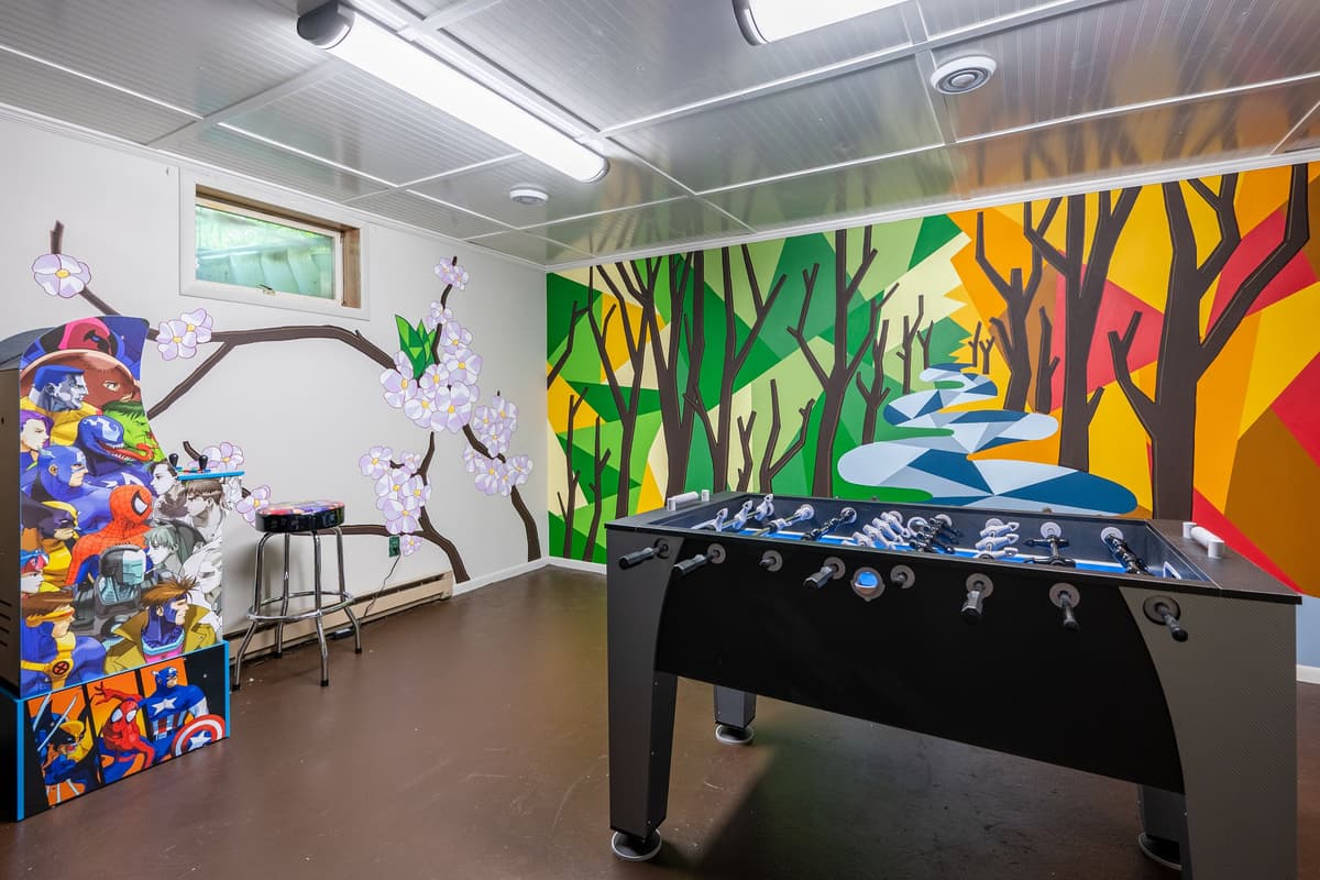 Enjoy friendly competition at the foosball table or challenge each other on the arcade machine.