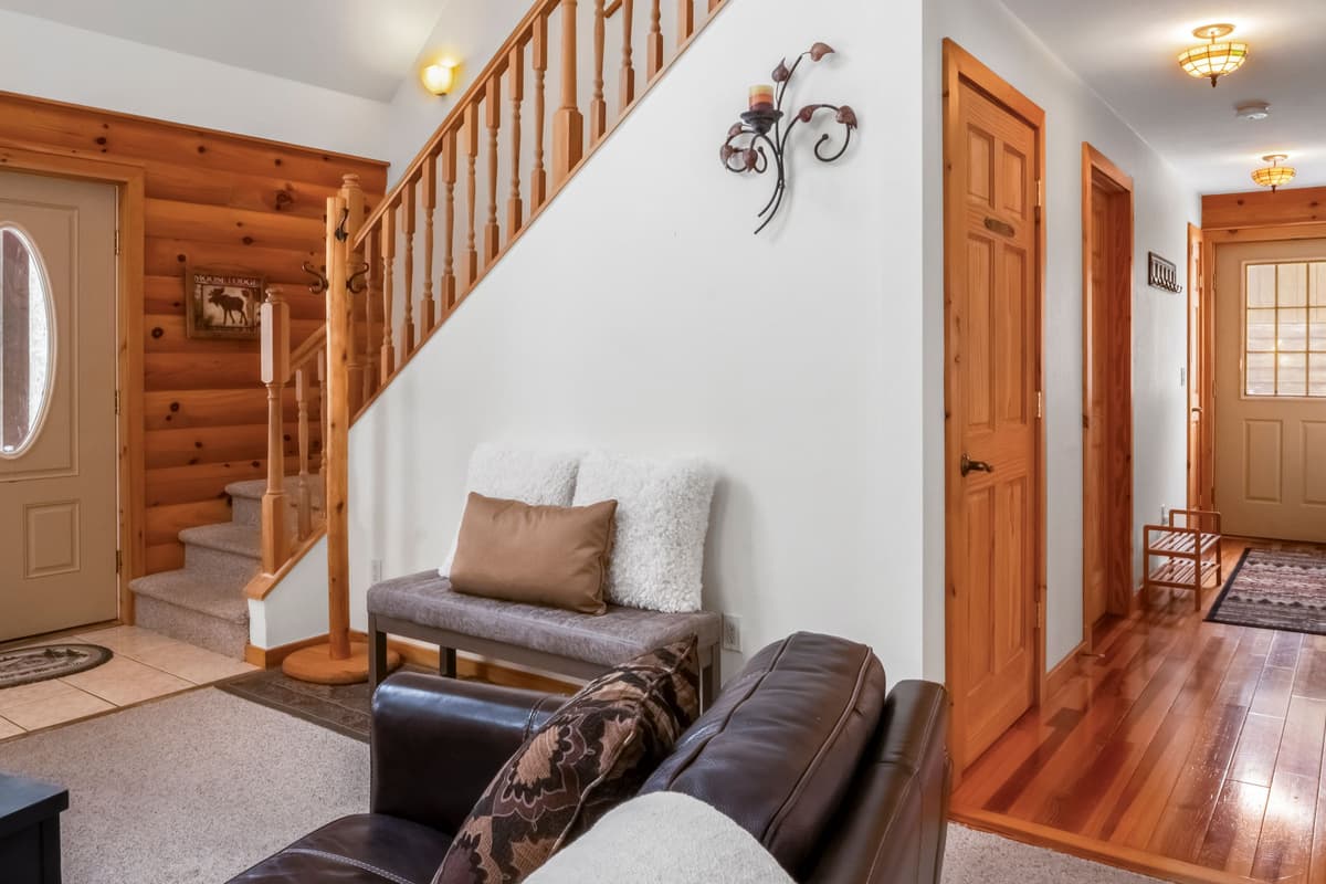 With its warm and welcoming atmosphere, the living room is a comfortable place to unwind after a day of exploring Door County.