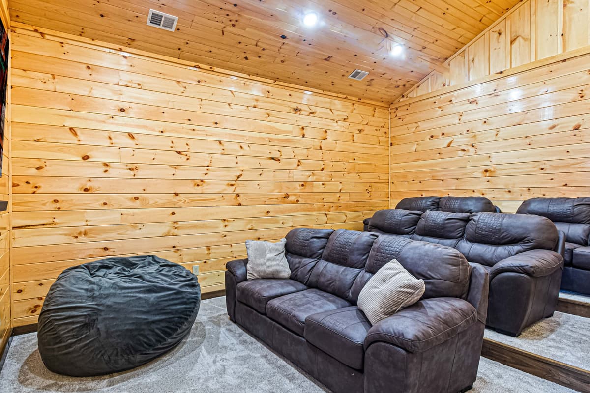 Big-screen entertainment, cozy cabin vibes. The perfect spot to unwind after a day exploring the Smokies.