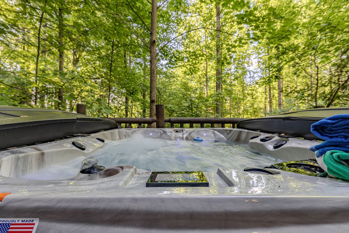 The hot tub is the perfect spot to slow down, relax, and enjoy a little peaceful time together.