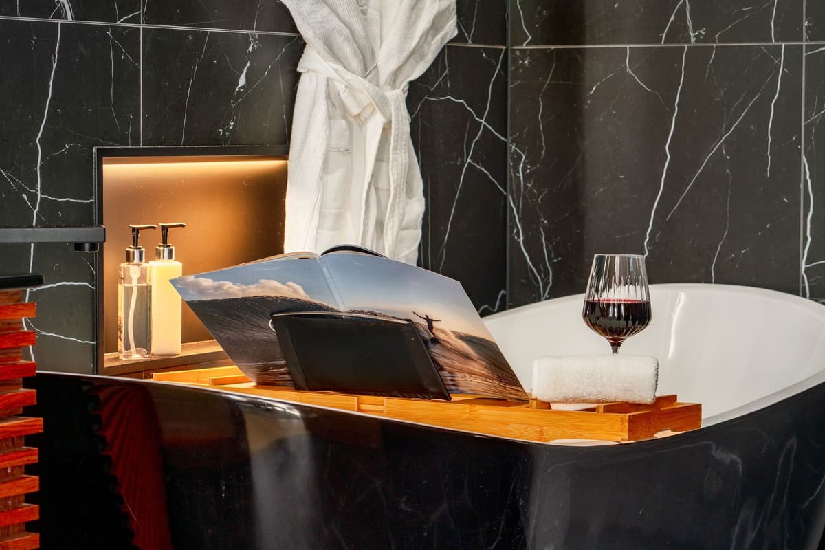 The inviting tub is the perfect spot to enjoy a peaceful soak and relax at the end of the day.