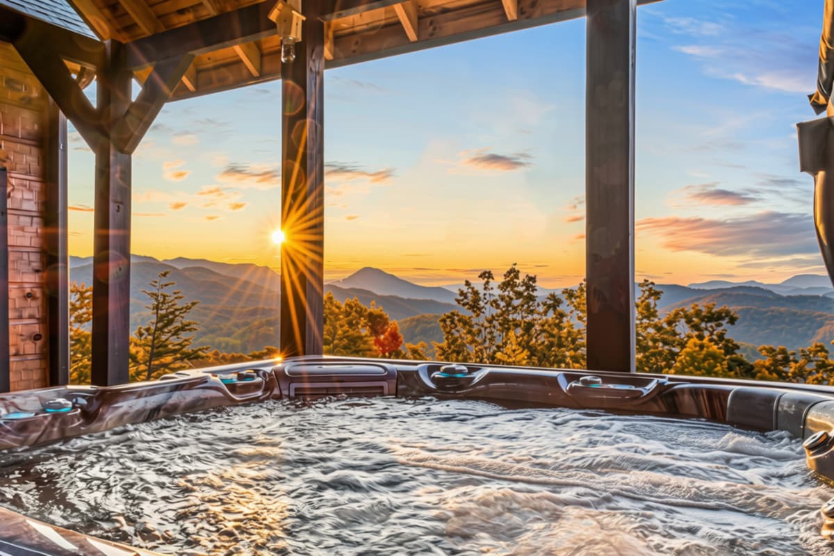 Enjoy a relaxing soak with beautiful mountain scenery as your backdrop.