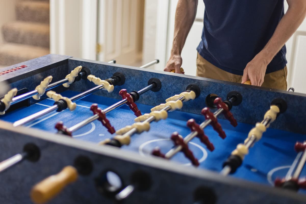 Challenge your group to a game of foosball and see who comes out on top.