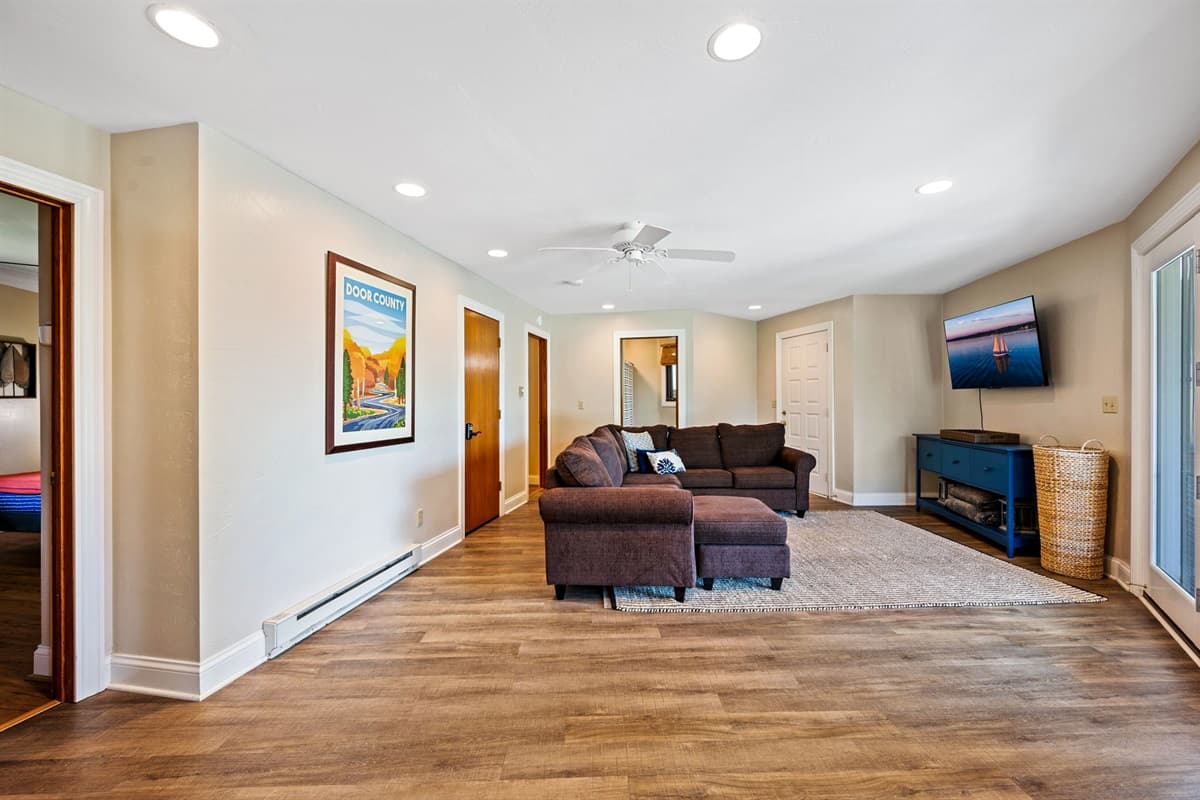 This living room on the lower floor is your haven for rest, reflection and quiet time.