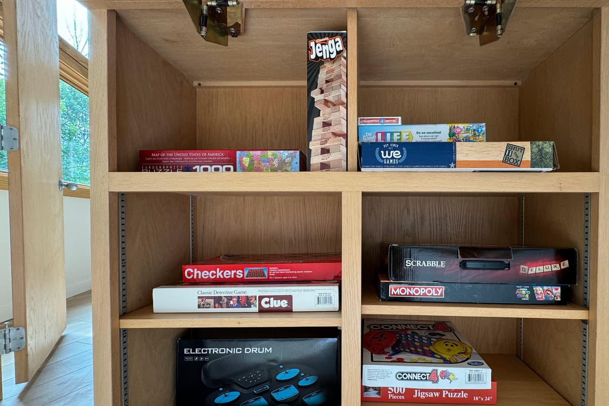 Discover a collection of games tucked away in the cabinet for some extra entertainment during your stay.